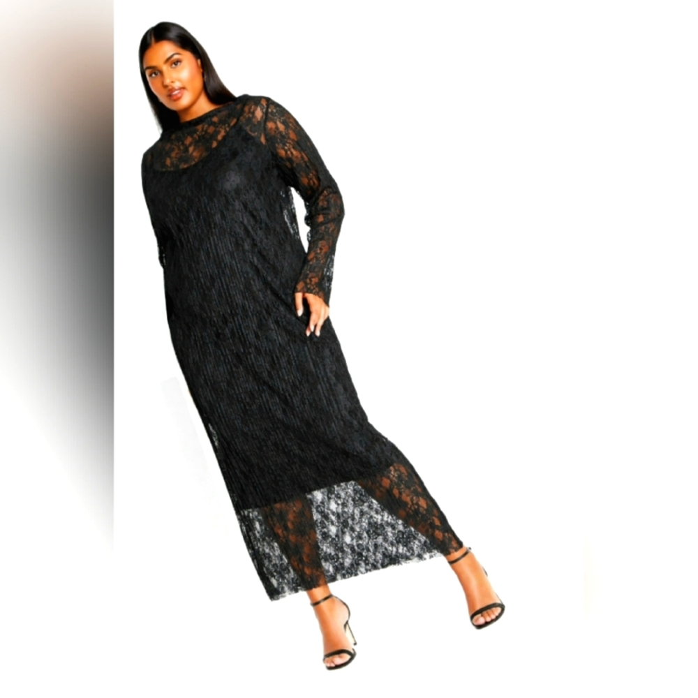 Black Sheath Maxi Dress (Plus)